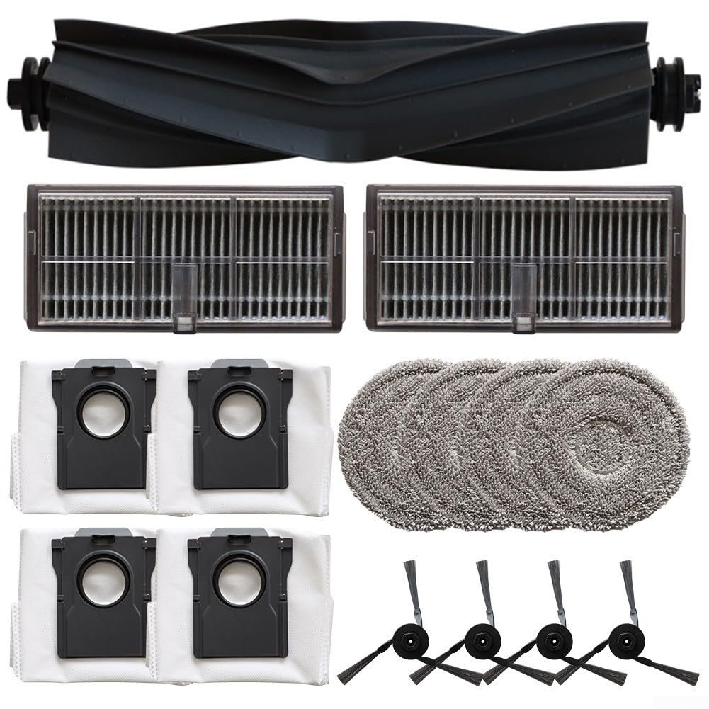 Replacement Parts For MOVA P10 Pro For Ultra Vacuum Cleaner, Complete Cleaning Accessories For MOVA P10 Pro For Ultra Main Brush, Filters, Mop Cloths And Dust Bags(A)