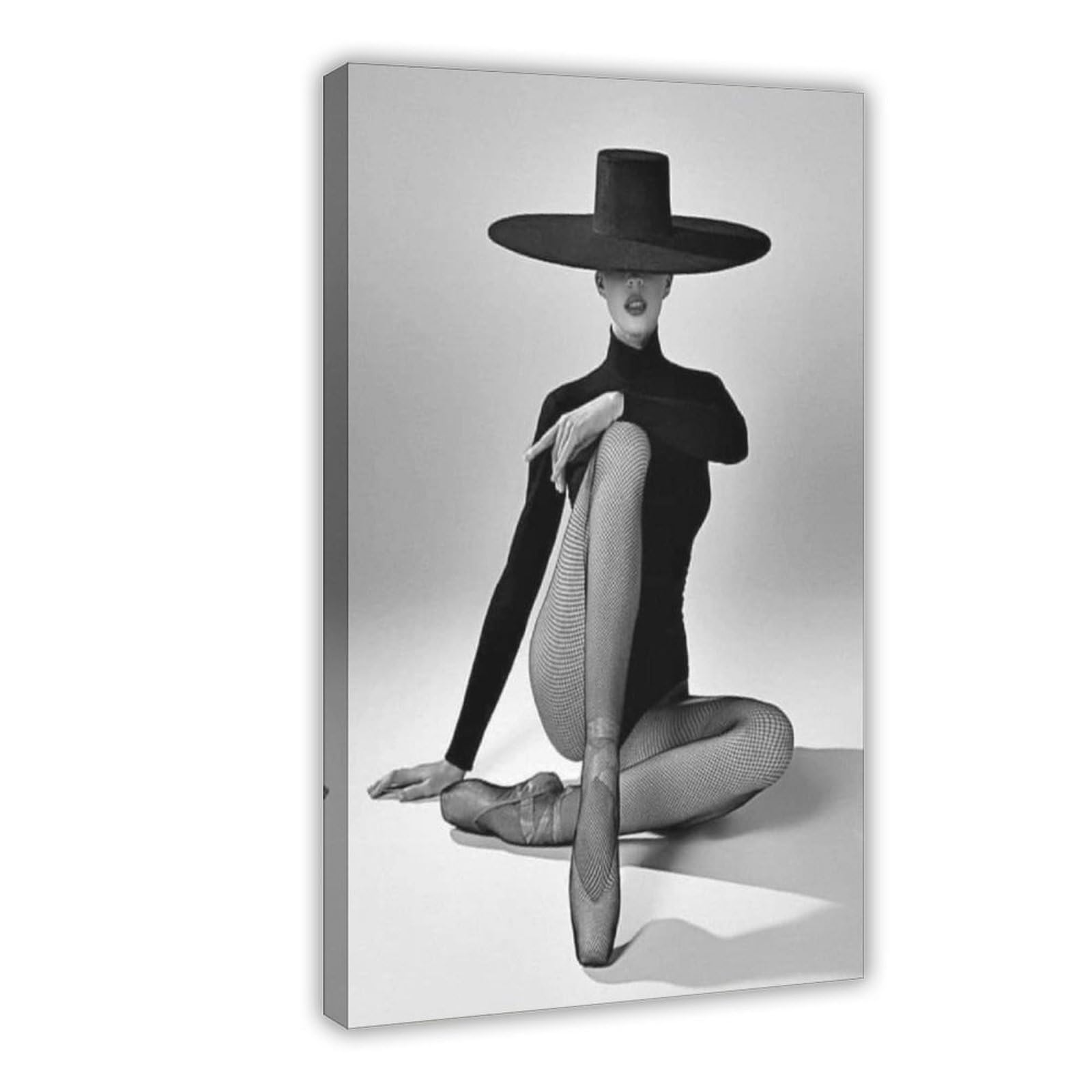 PHTHDB Mysterious Dancer in Black, Ballet Wall Art Canvas Poster for Home Decor Gift