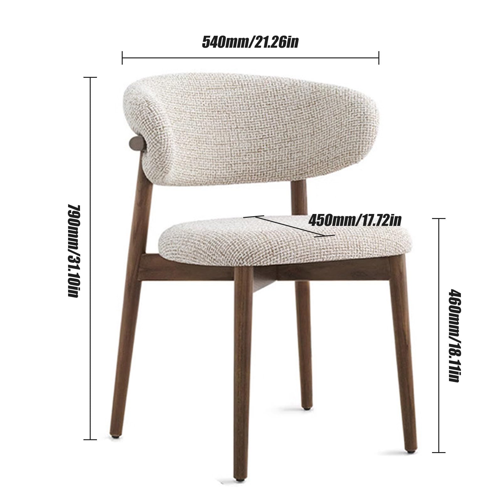 Juego De 2/4/6 Sillas De Comedor Modernas De Madera con Respaldo para Cocina, Sala De Estar, Dormitorio Y Restaurante 2 Pcs