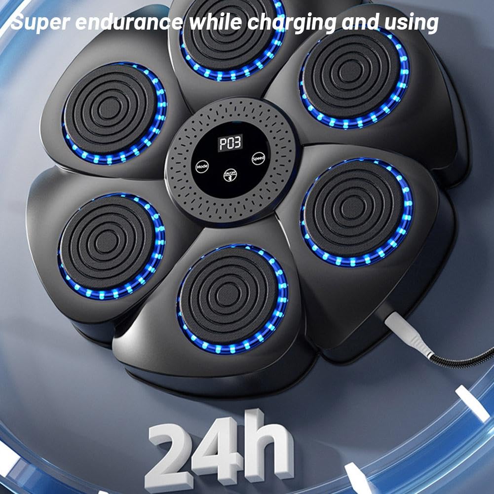 Machine De Boxe Musicale Murale Avec Lumières - 9 Modes, 18 Vitesses, Pour Entraînement à Domicile