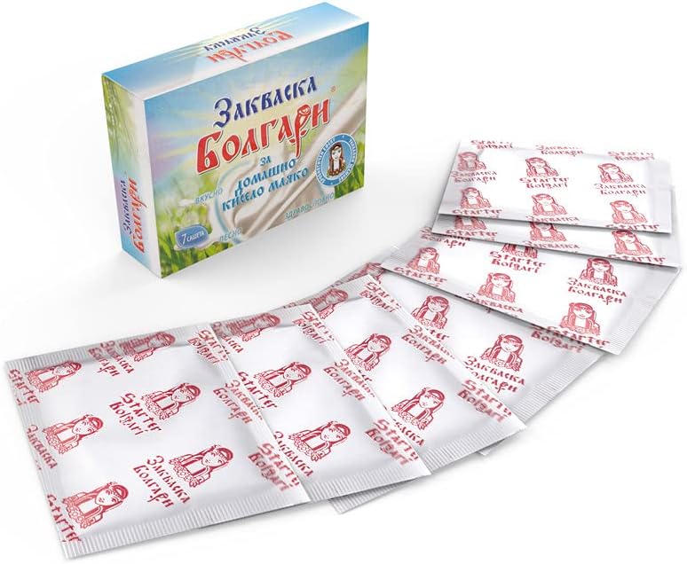 Yogurt Starter Culture ''BOLGARI'' - Pack of 7 Freeze Dried Sachets for Homemade Yogurt, White-417, 6.5 x 0.5 x 6 cm