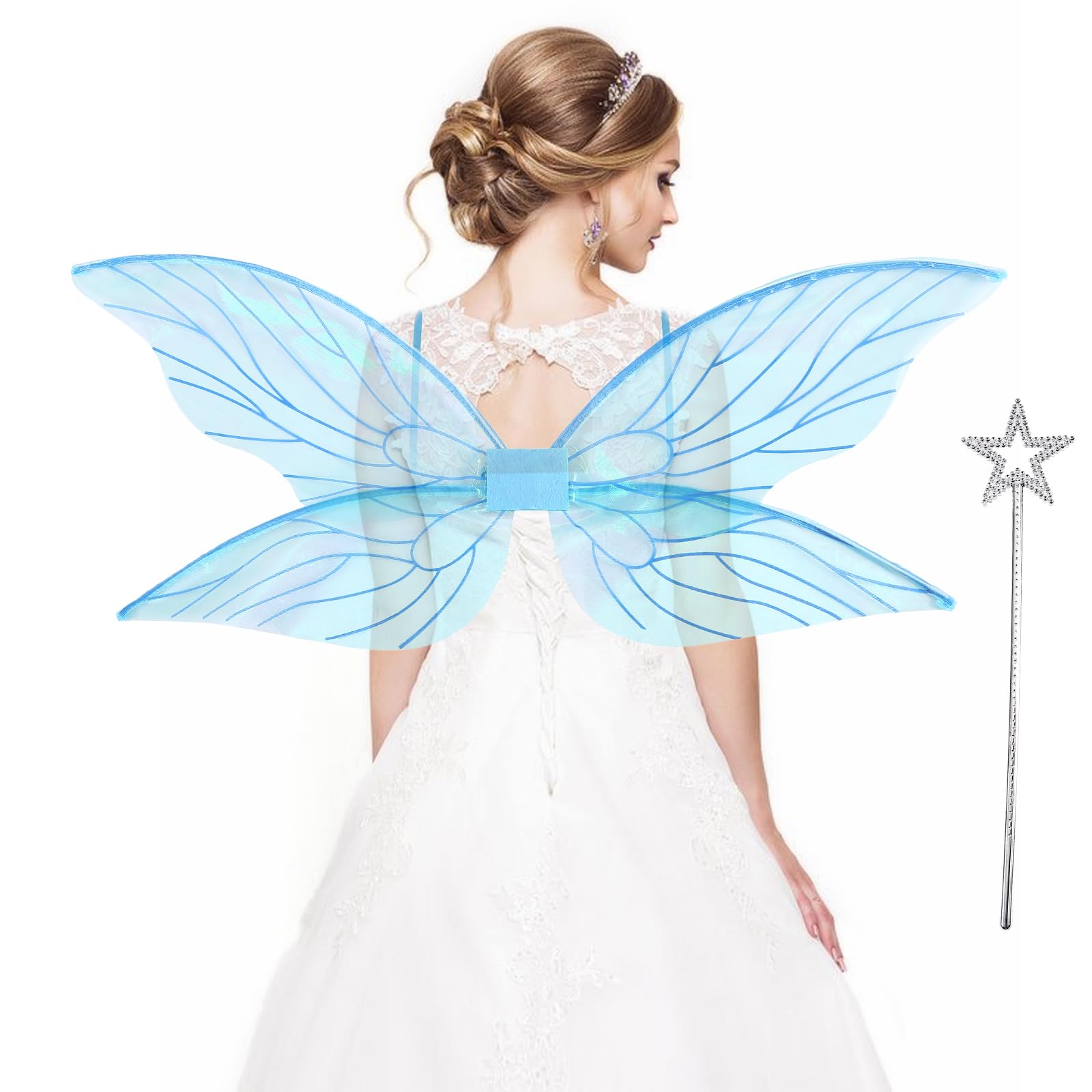 Yieeonc Fairy Wings for Adults Butterfly Fairy Costume for Women Girls Halloween Cosplay Accessories