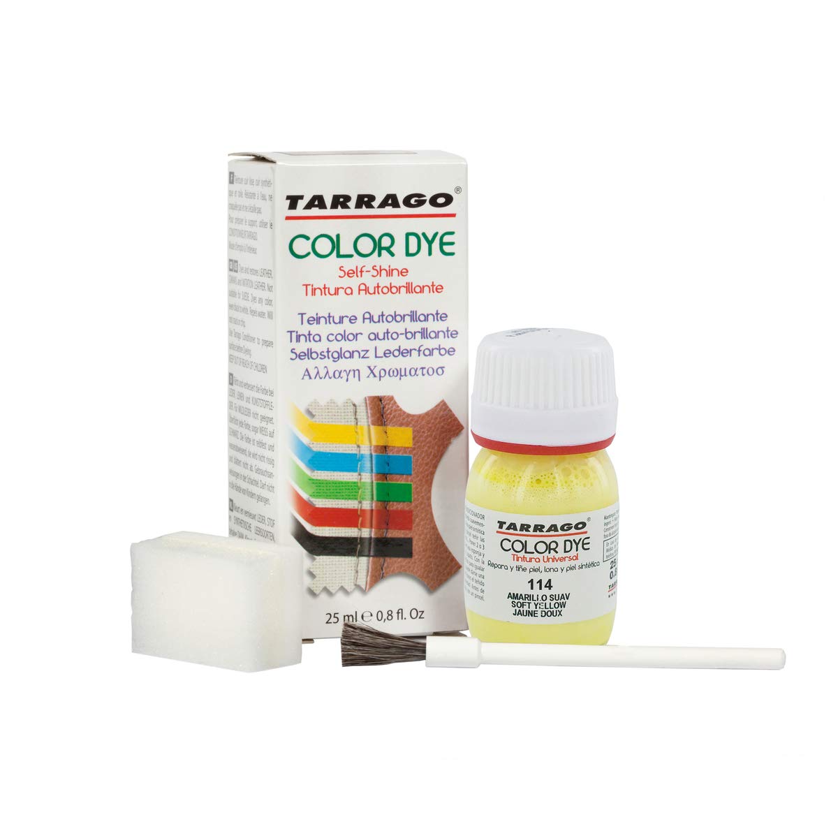 Tinte para Zapatos y Bolsos de Cuero y Textil con Esponja y Brocha | Cubre Rozaduras y Desgastes del Calzado | Gama de 90 colores — view 67