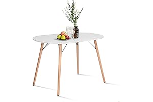 White 47.2" Oval Modern Kitchen Table for Dining