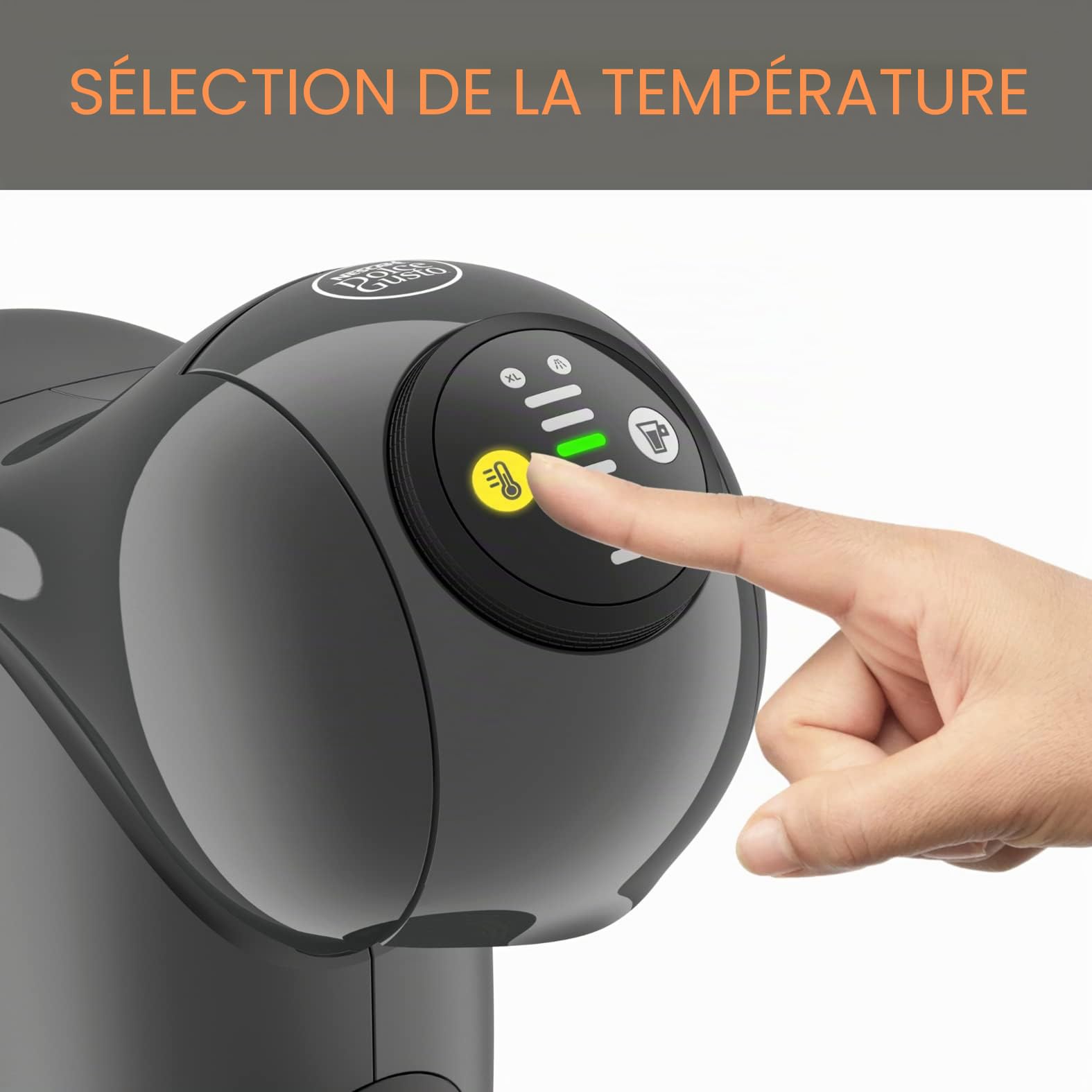 Krups Nescafé Dolce Gusto Machine à café capsule, Pression 15 bars, Tailles des boissons ajustables, Expresso parfait, Arrêt automatique, Compact, Genio S, Anthracite KP240B10