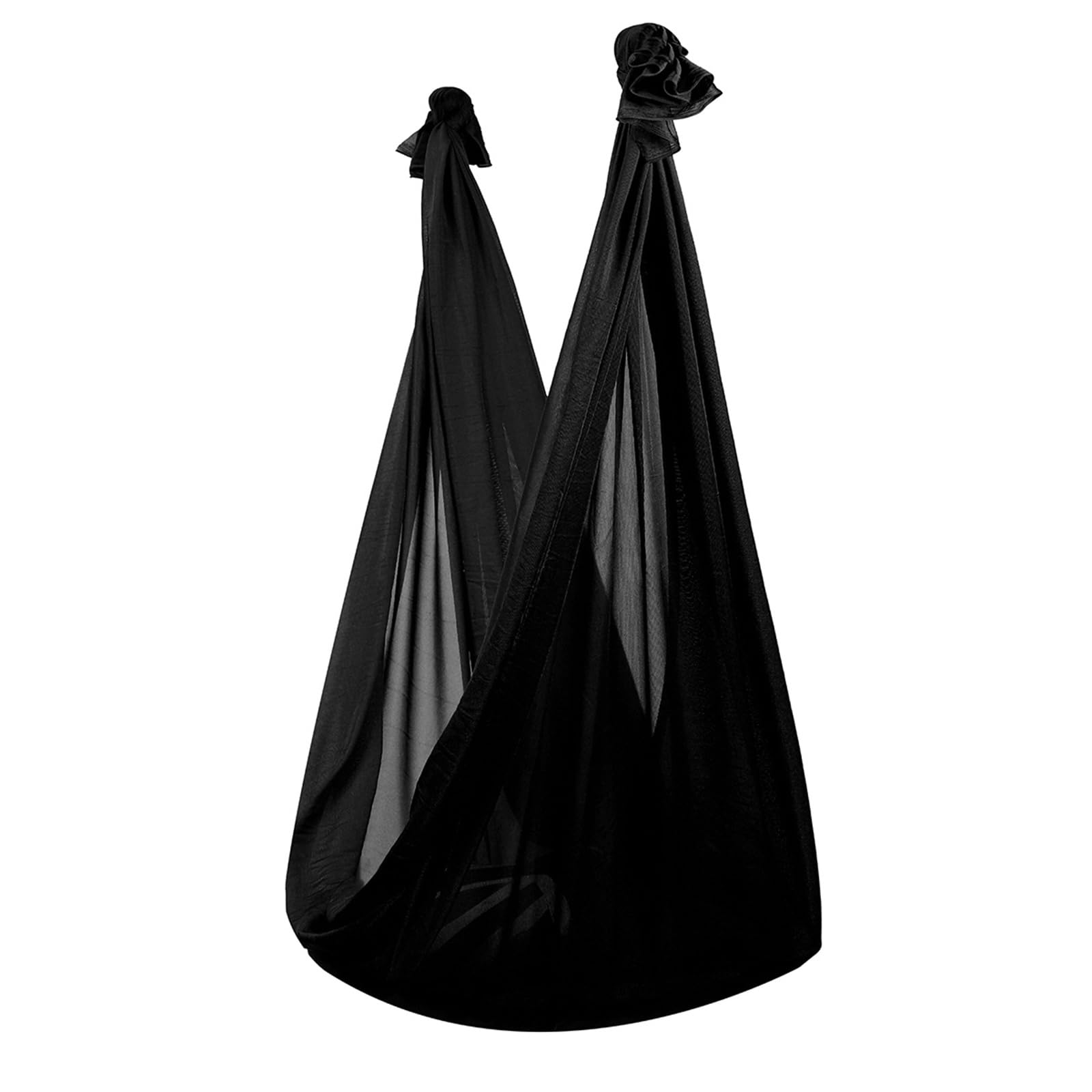 HEJIGOOD Stretch Aerial Yoga Hammock 280cm Wide x 100cm Long Seamless Nylon Swing Load 1984lb for Home Studio (Black)