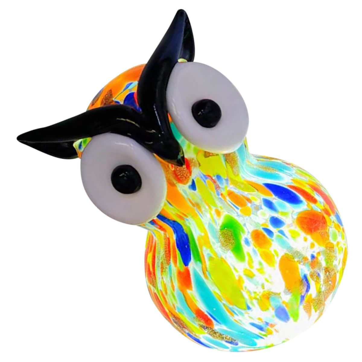 Figurine de hibou en verre pour salon moderne, l'ornement idéal sur une table ou une étagère