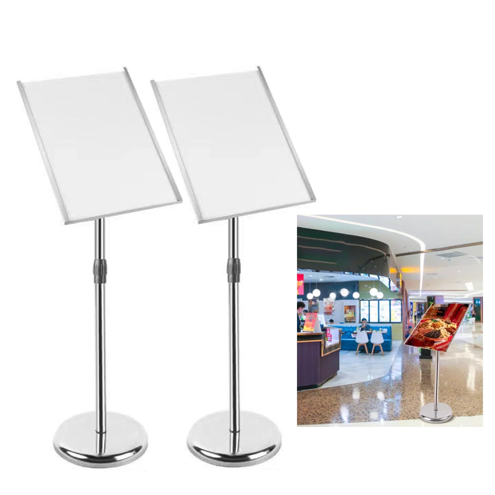 Soporte De Pie For Carteles, Soporte Ajustable For Carteles Con Base Recargable For ExhibicióN Y Publicidad
