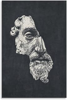 Marcus Aurelius Antoninus Ink Dark Stoic Philosophy Portrait Canvas Printing Wall Art Prints Wall Decor Posters Scandinavian Bohemian Living Room Bedroom Office Study 12x18inch(30x45cm)