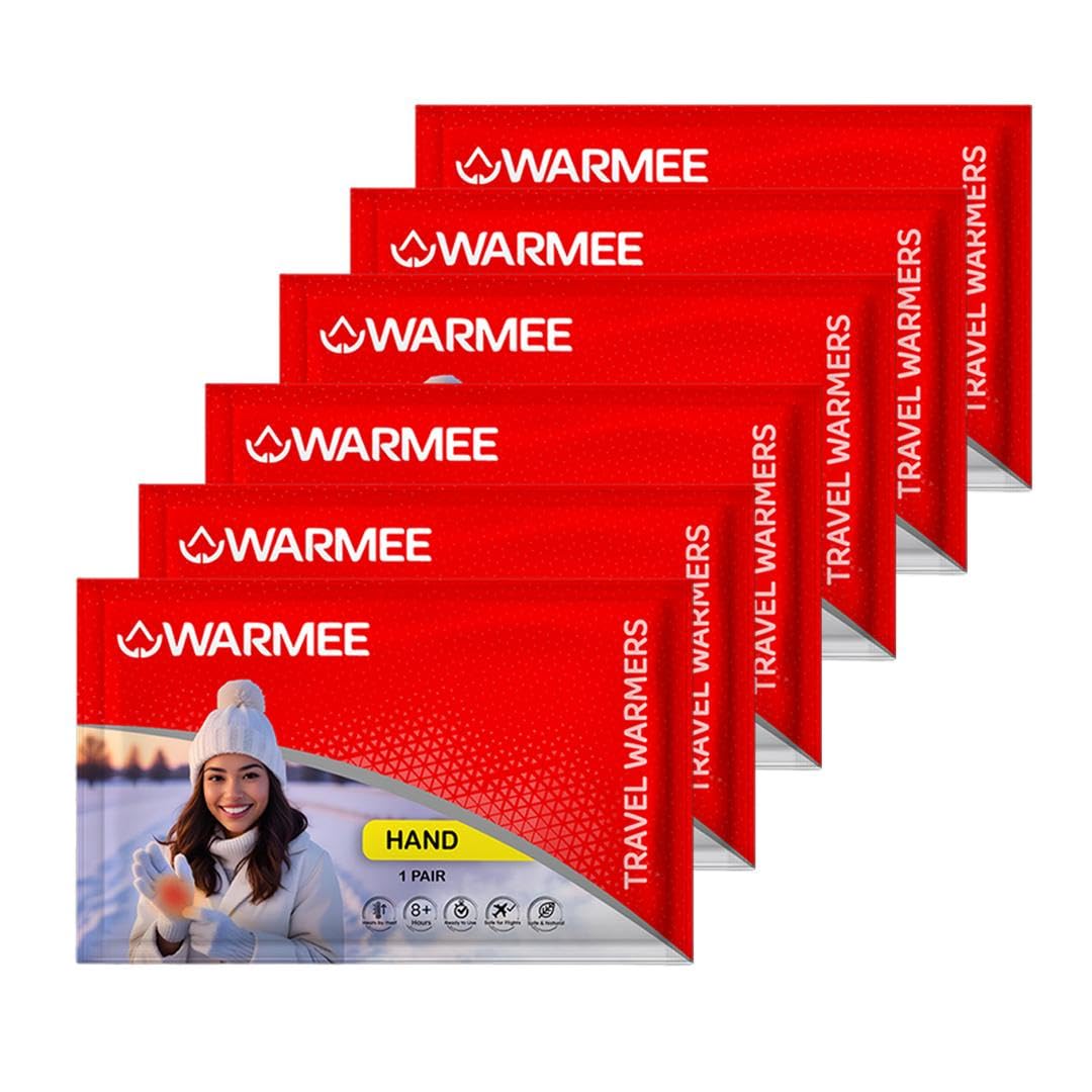 Hand Warmers (Pack of 6 Pairs )| Air-Activated Self Heating Warmers | 8+ hours Long-Lasting Heat | Safe, Natural & Disposable Heat Packs for Winter, Travel, Camping & Outdoor Use