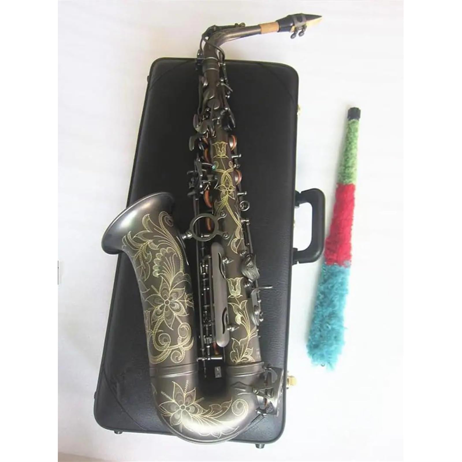 Saksofon altowy Czarny Eb Tune Instrument muzyczny Saksofon altowy z ustnikiem i trzciną profesjonalny Saksofon (Color : Cloth bag)