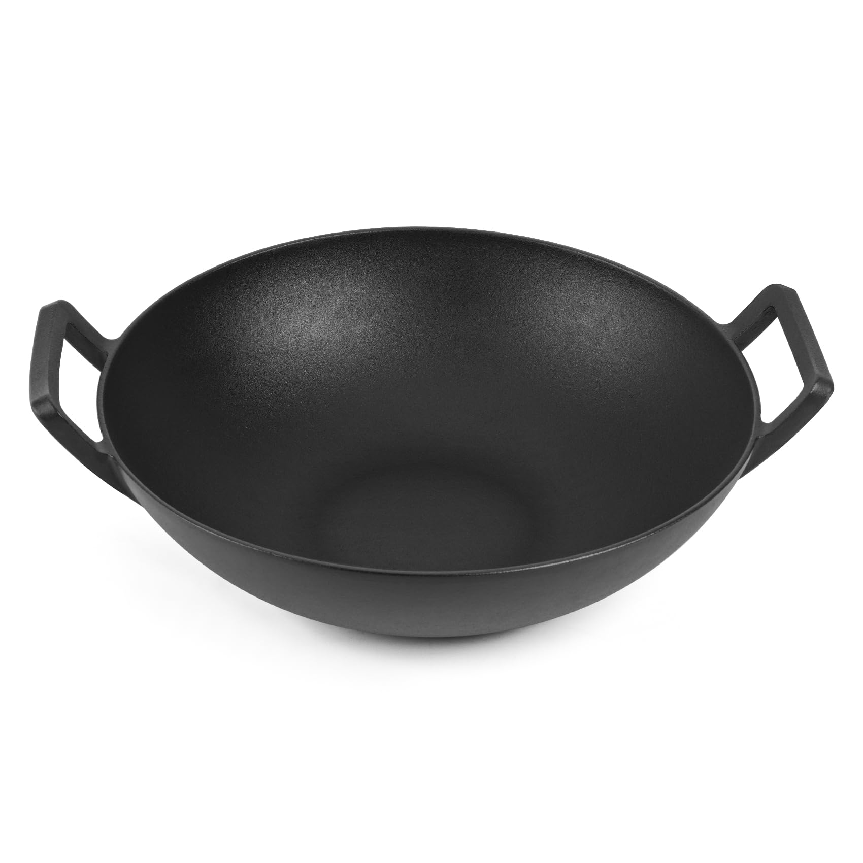 onlyfire Poêle à Wok en Fonte 36cm pour Weber Gourmet BBQ System Spirit II Genesis II GS4 Noir