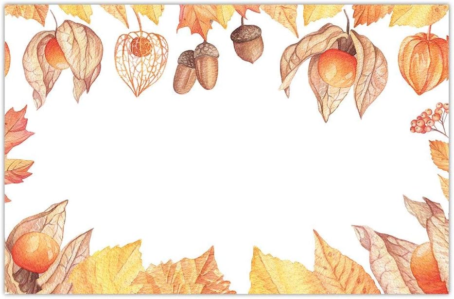 DB Party Studio Autumn Season Paper Placemats 25 Pack Classic Fall Design Rustic Leaves Place Mats Kids Adult Halloween Costume Parties Luncheon Thanksgiving Dinner Disposable Easy Cleanup 17" x 11"