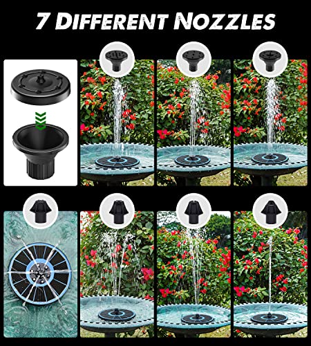 Yzert Solar Fountain With Lights Full Glass Panel, 3.5W Bird Bath Fountains Solar Power With 4 Fixed Rods, Solar Fountain Pump For Birdbath, Outdoors Garden, Pond, Pool, Patio(Colorful) #TOP2