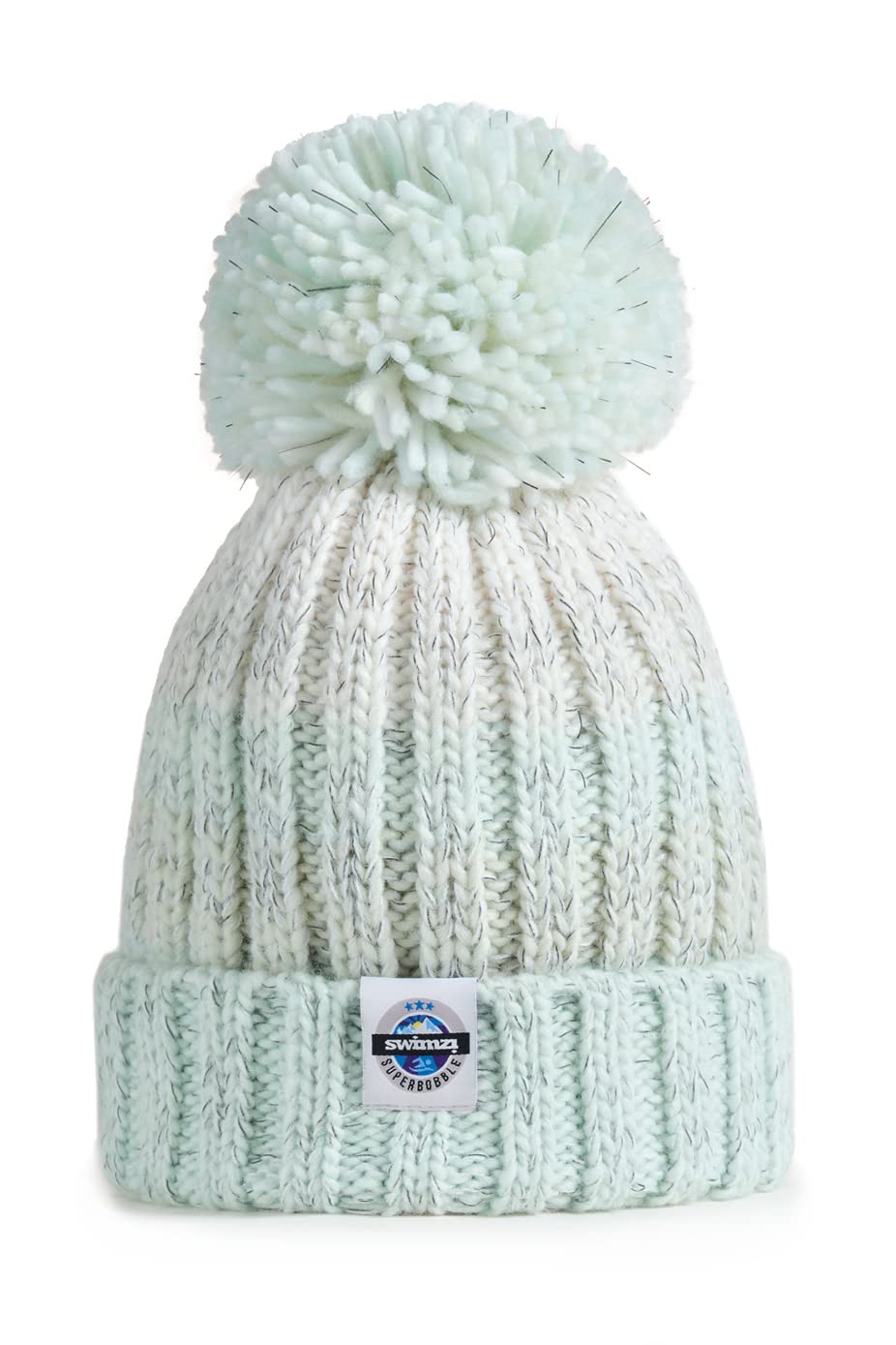 Superbobble Reflective Gradient Rib Knit Bobble HatPeppermint White from B&Q