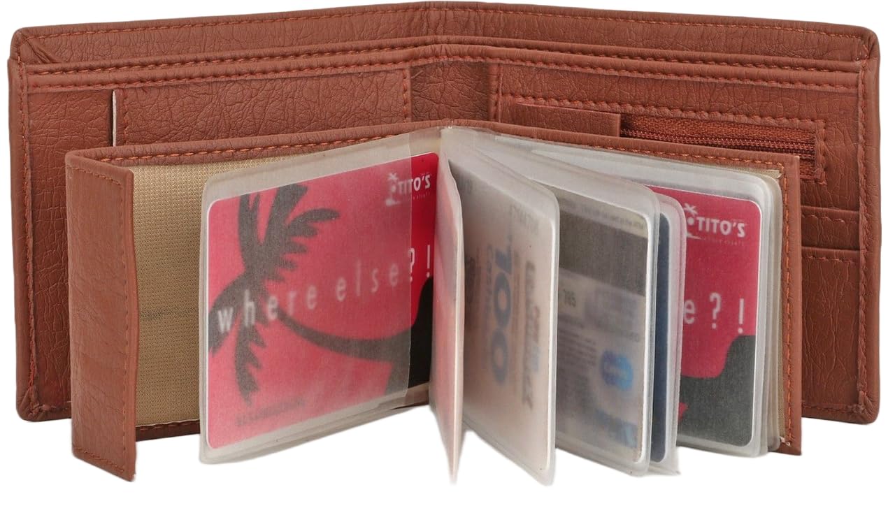 Men Tan Artificial Leather Wallet (10 Card Slots)-Men’s Wallet and Card Holder with Secure Storage-15563-image-33