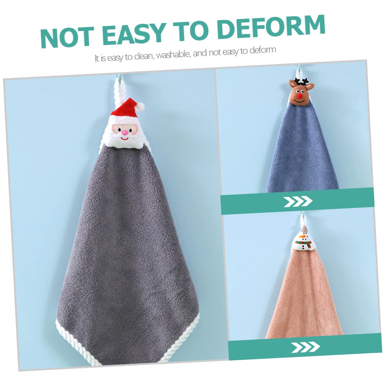 PRETYZOOM 3 Set Di Asciugamani Natalizi Affascinanti A Tema Animale Per Cucina E Bagno Assorbenti Ad Asciugatura Rapida Decorativi 4 Pezzi*3