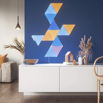 Nanoleaf Shapes Triangle Starter Kit, 9 Smart Light Panels LED RGBW & Shapes Mini Triangle Expansion Pack, 10 Additional Smart Wall Light Panels LED