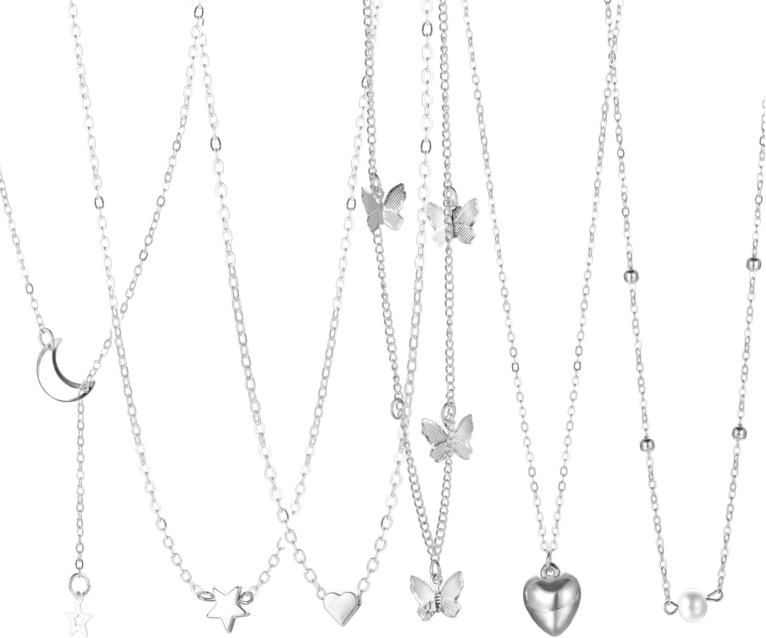 5-7 Pcs Combo Latest Stylish Western Necklace Set for Women Pendant Necklace Gifts for Girls