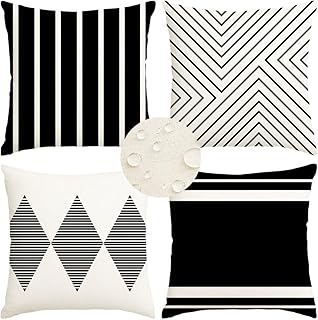 RABUSOFA Waterproof Outdoor Throw Pillow Covers