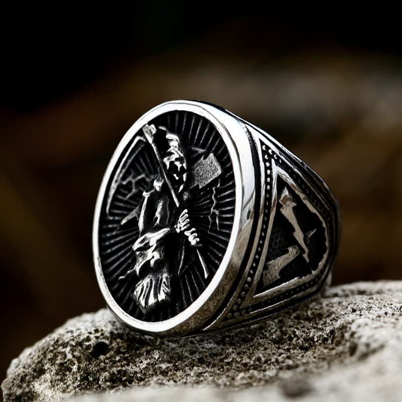 Image of Death Skull Ring for Men Stainless Steel Jewelry Biker Rings Scary Death Ring Skull for Gifts