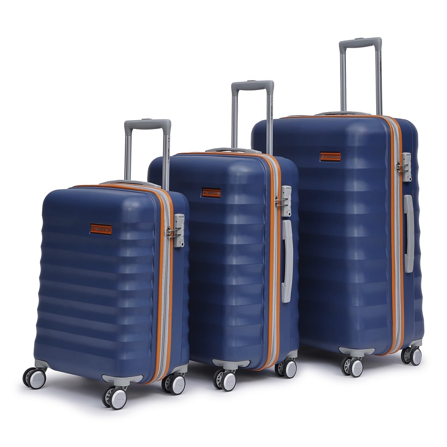 Polycarbonate Striker (Small+Medium+Large), Spinner, Check-in Trolley Bag, Hardsided Anti-Scratch 8 Wheel Luggage, TSA Lock &, Suitcase for Unisex, 2000 Days Warranty (Blue), 65.5 cm-image-26