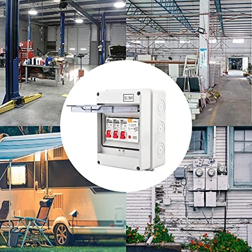 2 Way Consumer Unit Circuit Breaker Panel, Mini Leakage Circuit Breaker, Circuit Breaker Box Fuse Board 40A 30mA RCD 2MCB 6A+16A, IP65 Protective Plastic Shield Circuit Breaker Consumer Unit