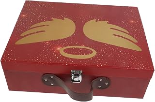 TEHAUX Paper Suitcase Gift Box Handheld Decorative Packing Box for Parties | Lightweight Paper Build, Portable Carry Design, Red Finish, Suitable for Festival Favors and Presents