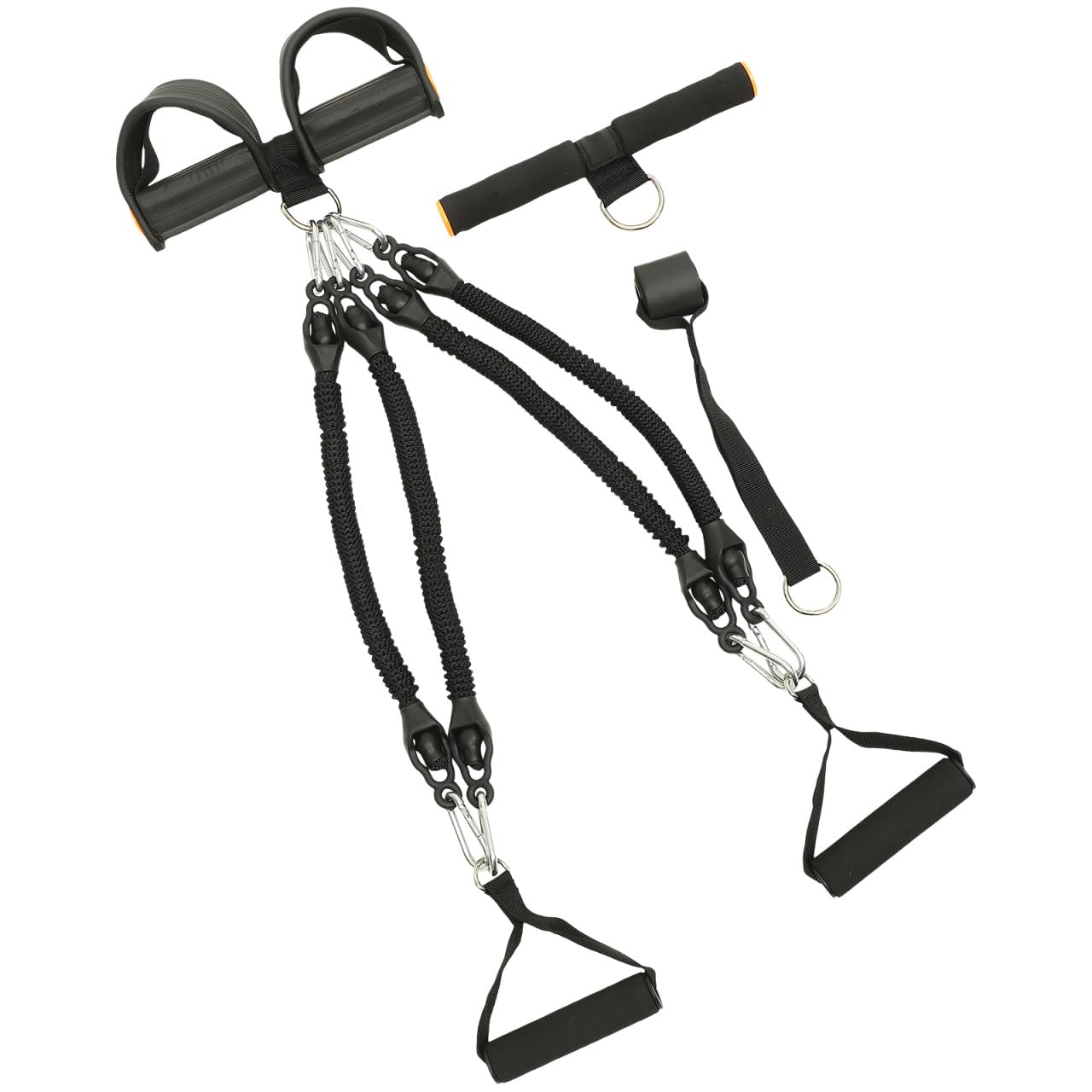 Corda Elastica Fitness Pedale Nero in Pte e Schiuma per Allenamento Muscolare e Resistenza per Bicipiti e Spalle in Casa