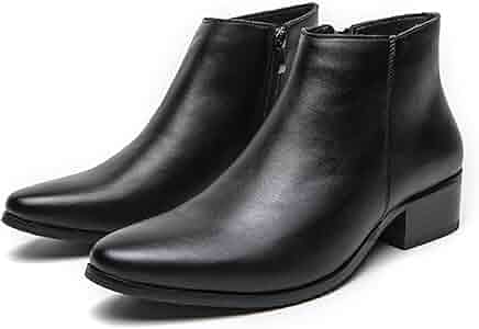 靴 twisted leather pointed toe zip boots Men's Chic Patent Leather Shoes Pointy Toe Side Zipper Ankle