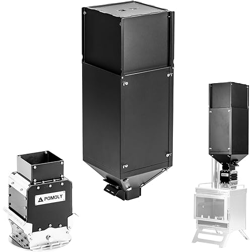 POMOLY Pellet Bin with Burner for Camping Wood Stove Accessories, Turbocharger Pellet Box and Pellet Burner for Tent Stove