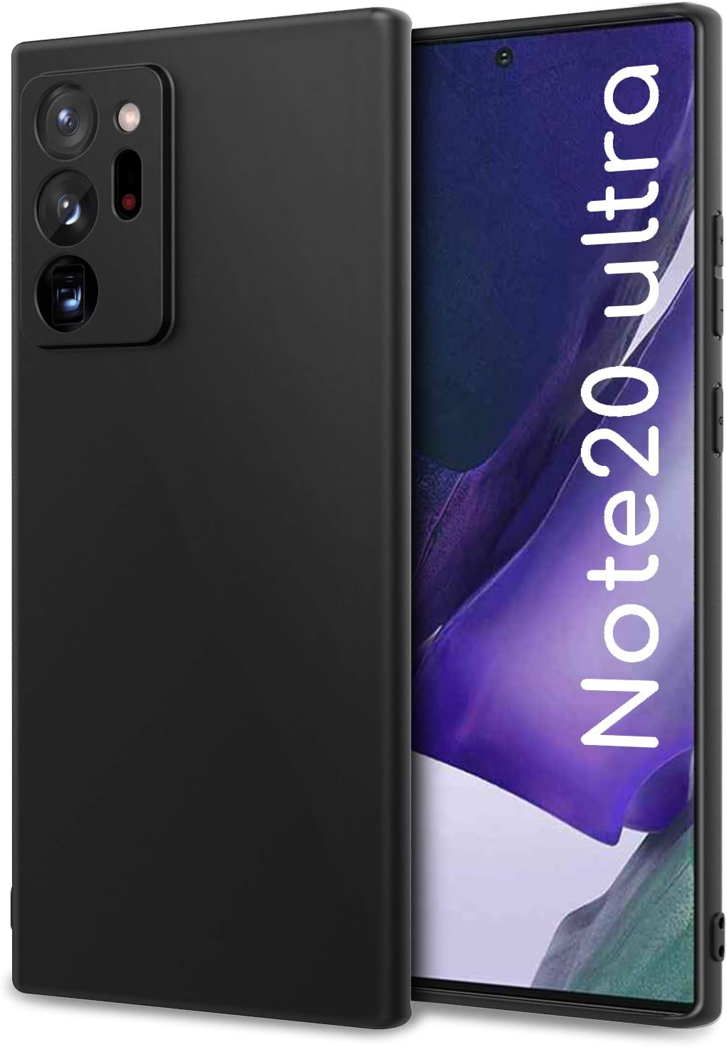DiMiK for Samsung Galaxy Note 20 Ultra Case, Ultra Slim Fit Camera Protection Soft Silicone Matte Finish Flexible TPU Phone Case Cover for Samsung Galaxy Note 20 Ultra 5G 6.9 inch - Black