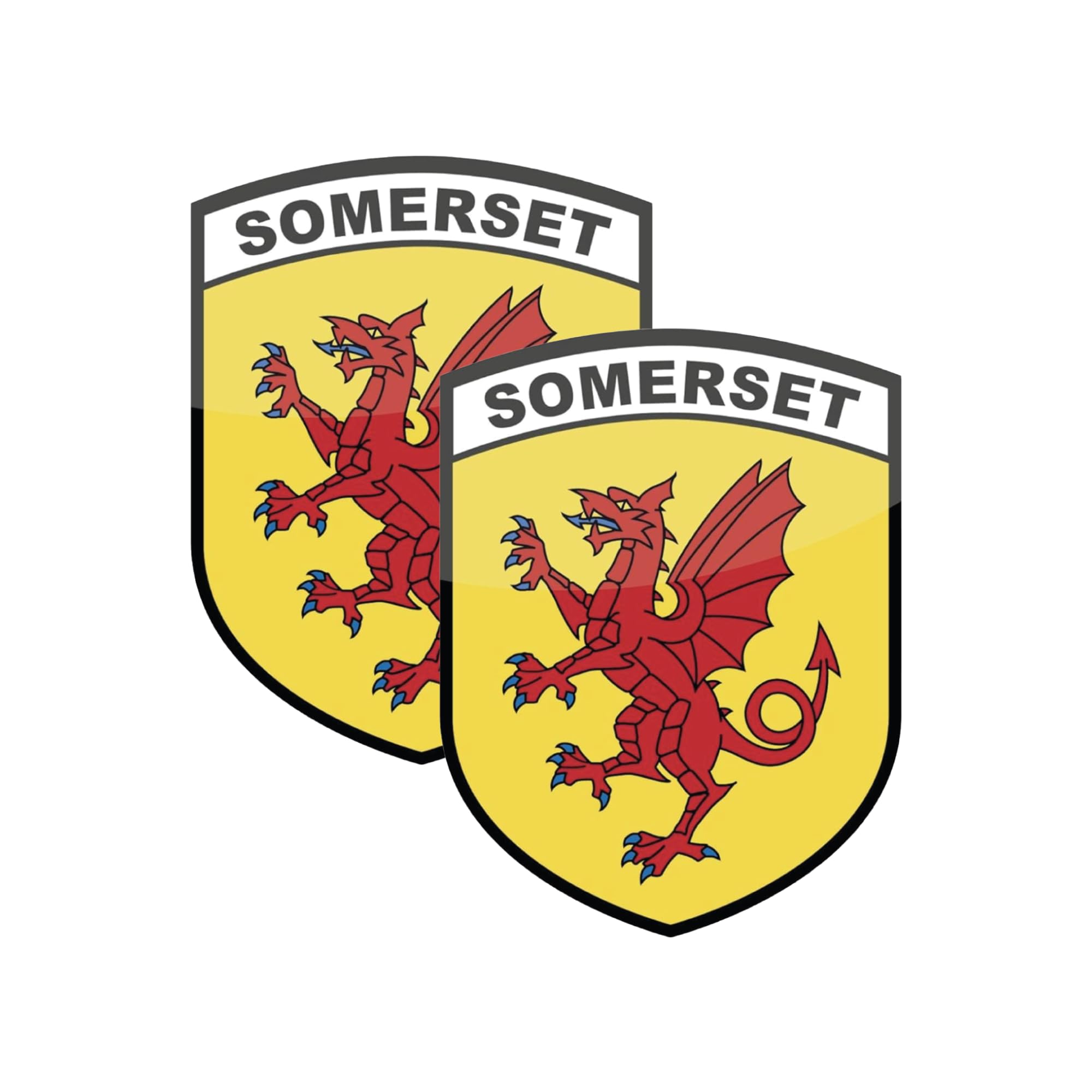 stika.co Pack of 2 Somerset County Flag Stickers - Self-Adhesive Vinyl Stickers - Car, Van, Truck Bumper Sign - United Kingdom County Flags