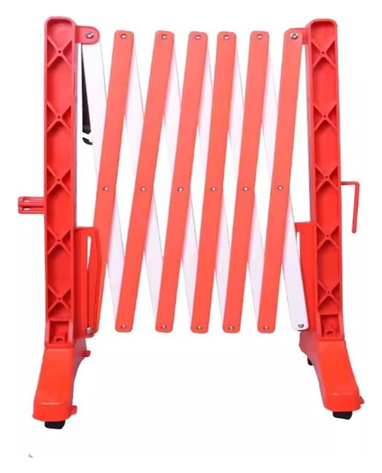 Barrière de circulation mobile rouge extensible et rétractable à roulettes