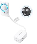TROND 6ft Flat Extension Cord Surge Protector, 360° Rotating Plug Power Bar, 3 Way Outlets Extender, 13 Amps, 1625W, 900J, Small Flexible SPT 16/3 Cable Splitter, Home Office Dorm Room Essentials | Low Profile 3 Sided Power Cube, 900J, 13A, ETL Liste