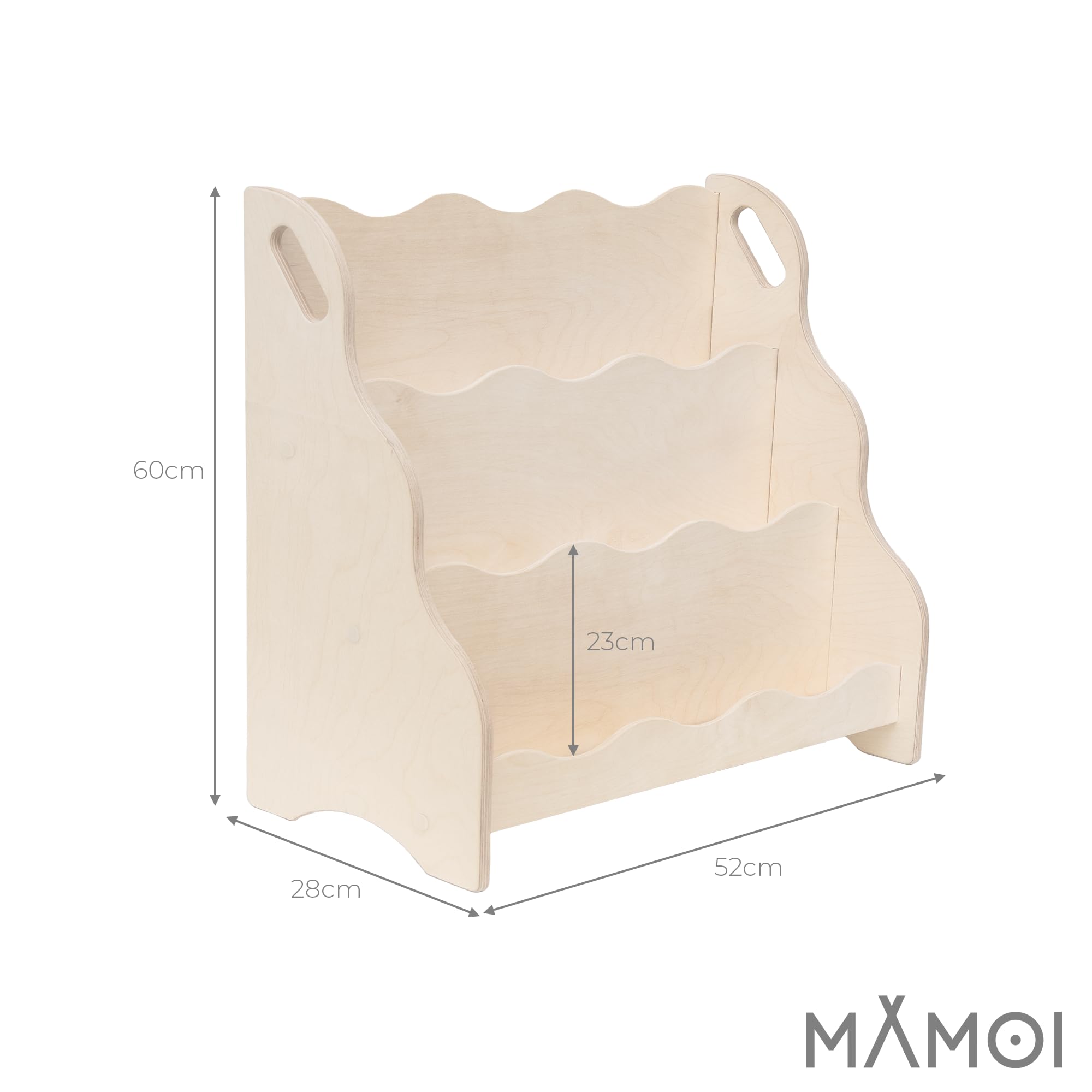 MAMOI® Étagère bibliothèque et meuble de rangement pour enfants | Étagère murale | Étagère ondulée Montessori pour la chambre d'enfant | Étagère en bois et mobilier pour enfants