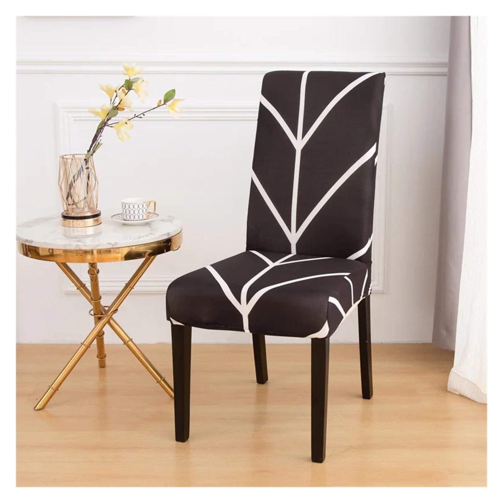 GCYEIDMA Printed Chair Covers 4/6PCS Dining Chair Covers Stretch Printed Removable Washable Furniture Protectors Spandex Dust-Proof(J,4PCS)
