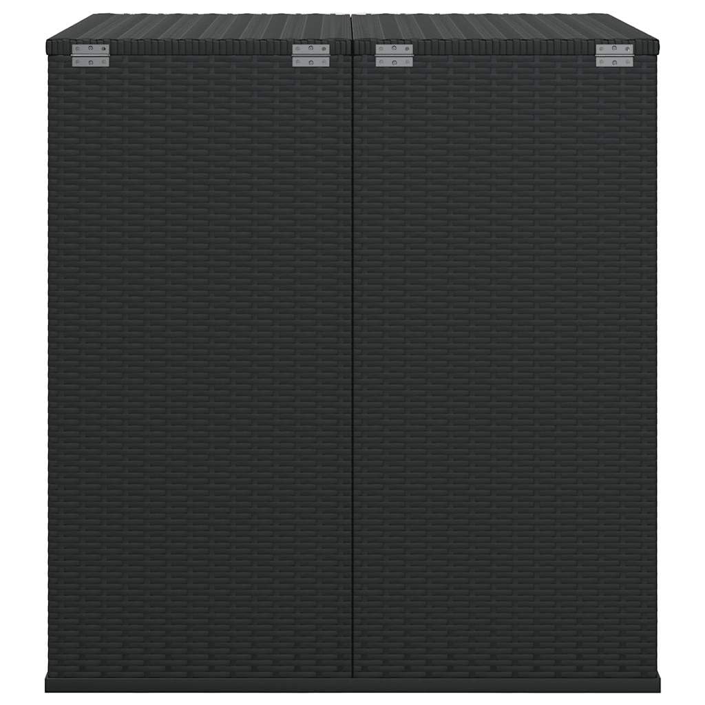 vidaXL Skrzynia na poduszki ogrodowe rattan PE 100x97,5x104 cm, czarna, rattanowy kufer, skrzynia ogrodowa, skrzynia tarasowa, rattanowe kufry