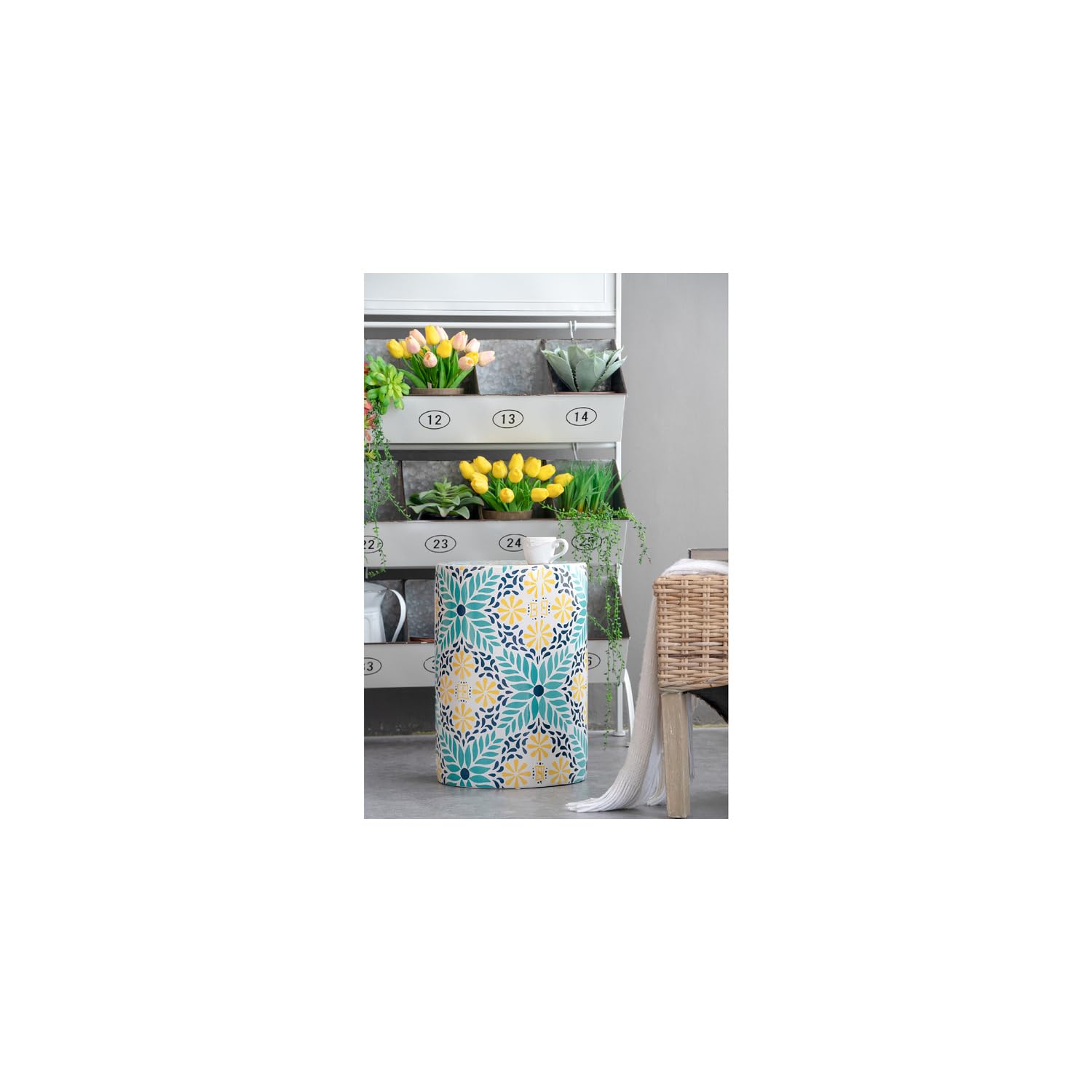 Maykoosh Retro Relaxation Hand-Painted Ceramic Stool 13