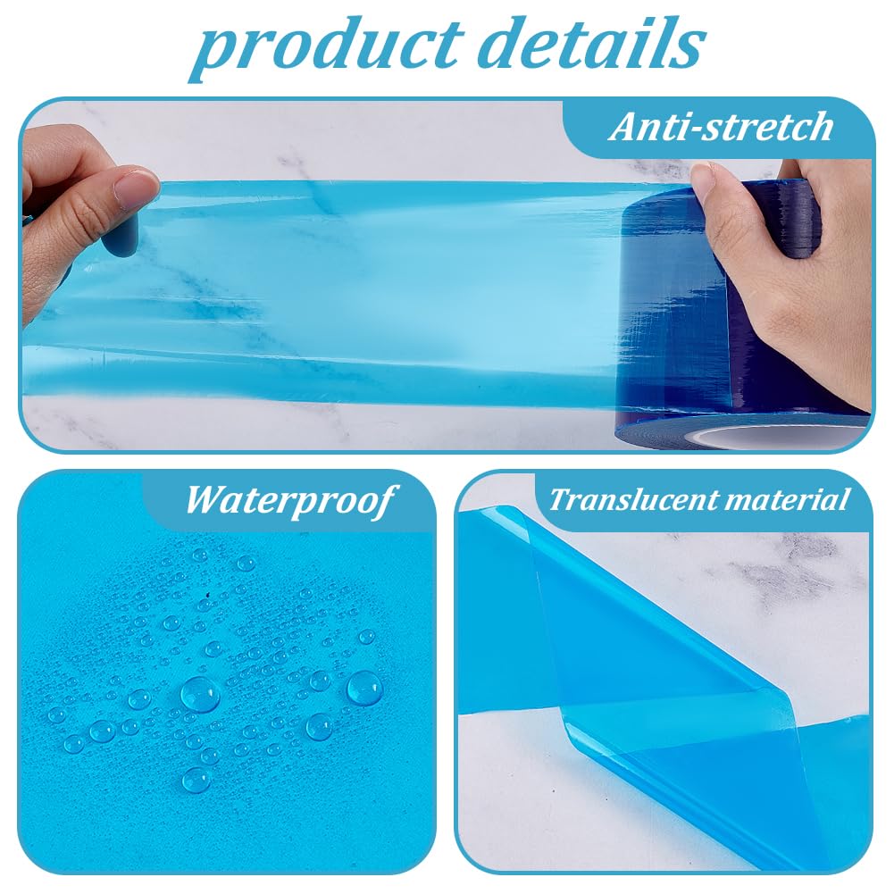nbeads 2 Rolle 200m Antistatisches Schutzfolienband, 7cm Breit Oberflächenschutz Kratzfolienbandrolle Für Uhren Schmuck Fenster Glas Metall Möbel, Tiefhimmelblau