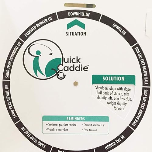 Miniatura 6 de Guía de supervivencia de tiro de golf, etiqueta para bolsa de golf con consejos profesionales para golf situacional, diseño de rueda giratoria