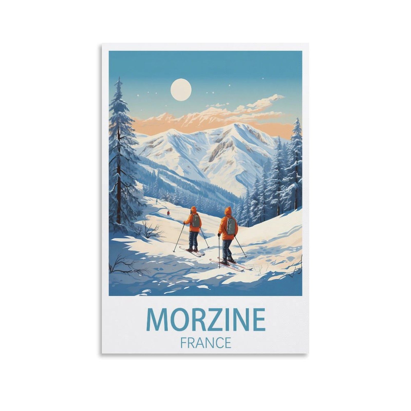 KLYCHF Morzine France Vintage Travel Posters Landscape 08x12inch(20x30cm) Wall Art Picture Print Canvas Art Poster Modern Family Bedroom Decor Posters