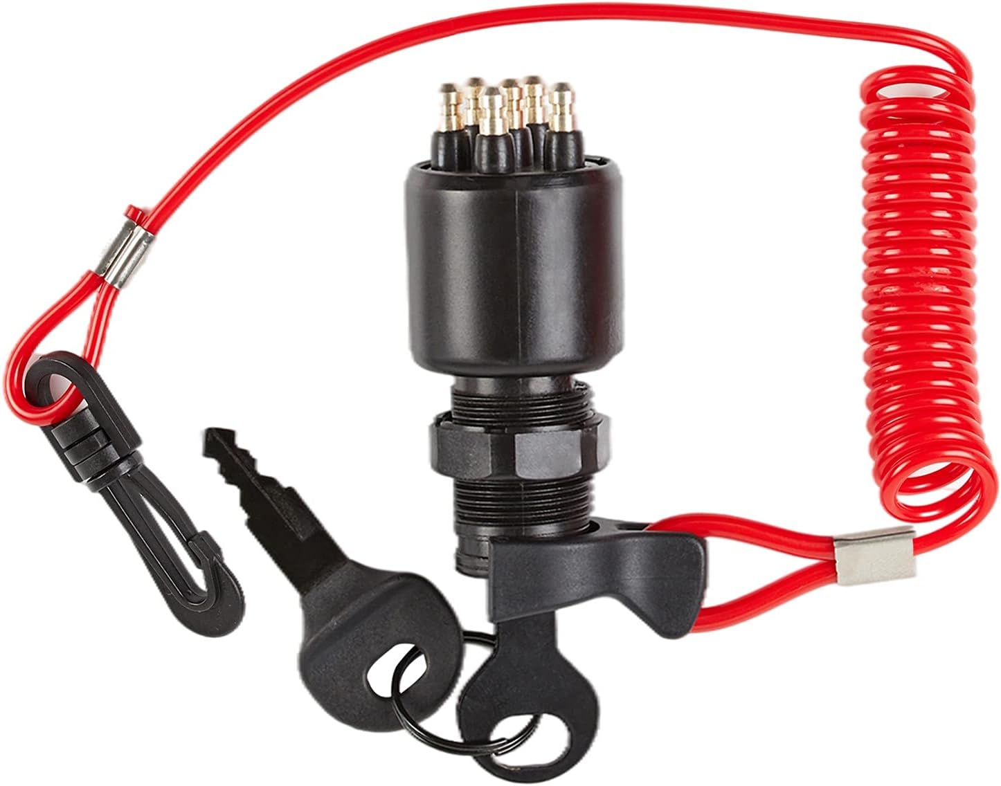 175974 5005801 Ignition Switch & Key Assembly with Safety Lanyard, Fits for OMC Johnson Evinrude 40-200HP Outboard Motor