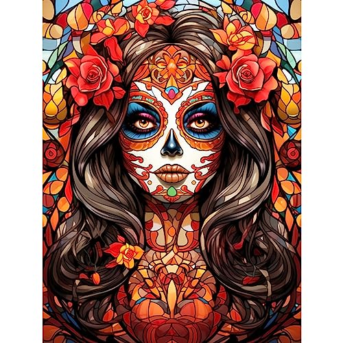 Peinture artistique en cristal 5D Santa Muerte pour décoration murale salon