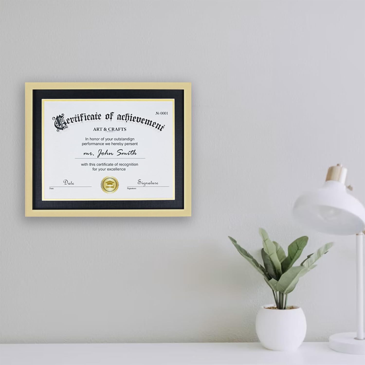OIGUMR Diploma Frame for 8.5 x 11 College Diploma, Gold (8.5X11)