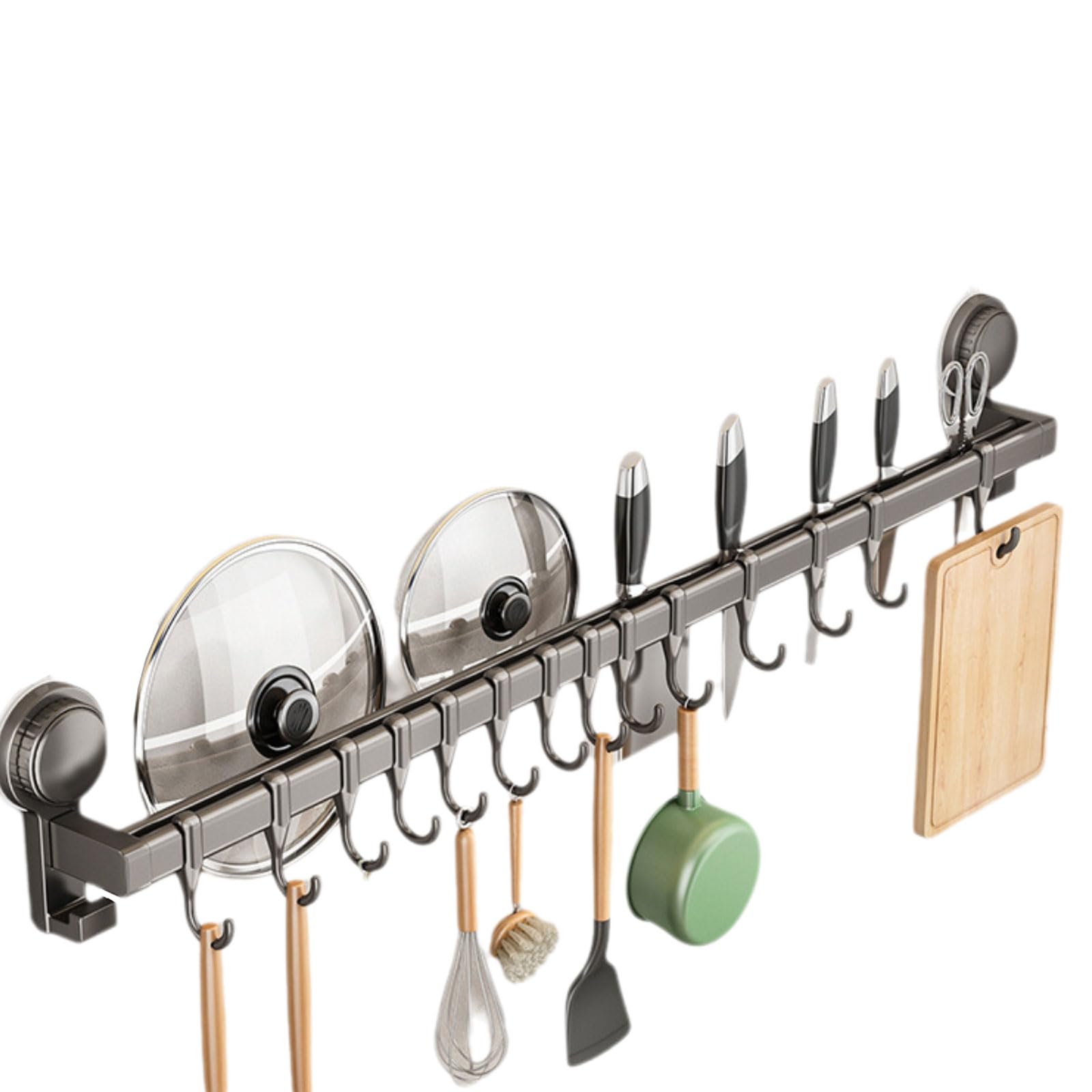 Wansiman Kitchen Hooks,Kitchen Utensil Rack,Utensil Rack,Kitchen Utensil Hanging Rack Rail,Pan Rack Wall Mounted,Kitchen Hooks For Utensils,Kitchen Rail Pan Hanger,Convenient,For Wall