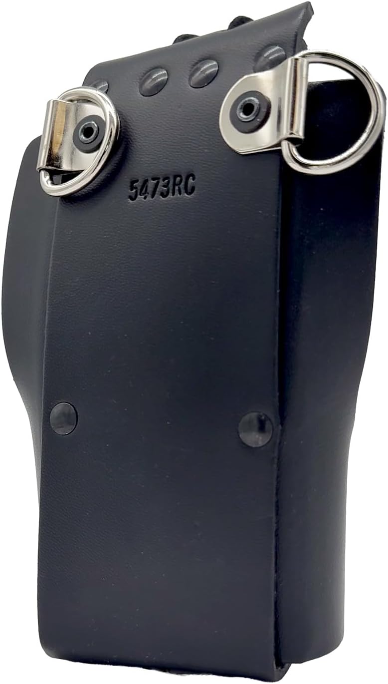 Boston Leather Firefighter's Bundle - Reflective Anti-Sway Radio Strap/Belt, Firefighter's Radio Holder (for Motorola HT750 / HT1250), 2 Cord Keepers (5473-RC-1)