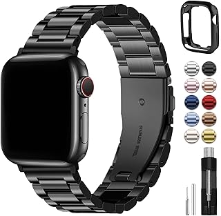 Fullmosa Metal Band with Case Compatible with Apple Watch Strap 49mm 46mm 45mm 44mm 42mm 41mm 40mm 38mm, Steel Apple Watch Band for iWatch Ultra3/2/1 SE3/SE2/SE Series 11/10/9/8/7/6/5/4/3/2/1