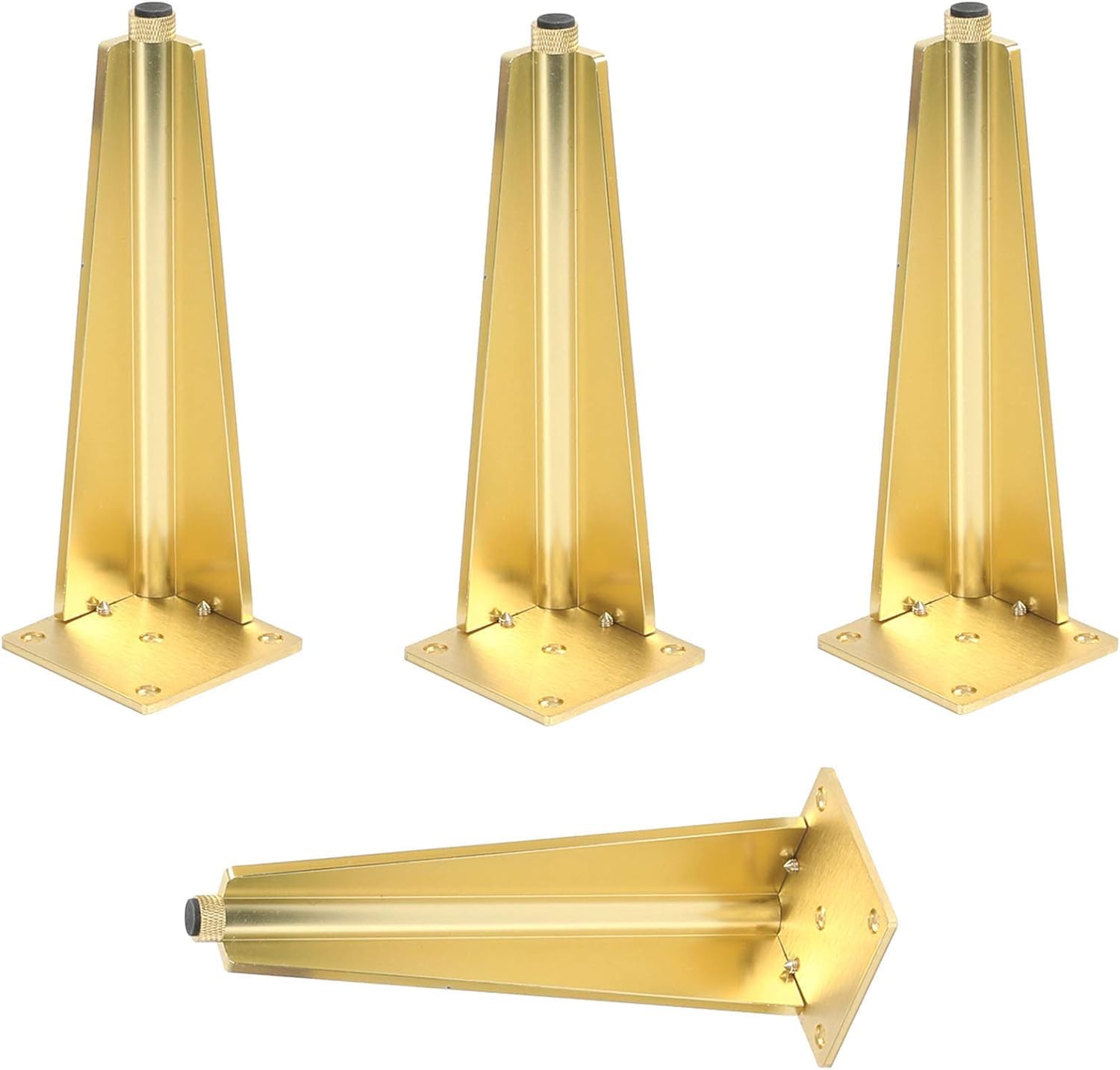 Rhllvj Gold 4 Piece Adjustable Furniture Feet, Diy Metal Cabinet Feet, Wardrobe Feet Bed Feet Sofa Feet Table Feet, Aluminium With Screws ( 30Cm)(,20Cm)
