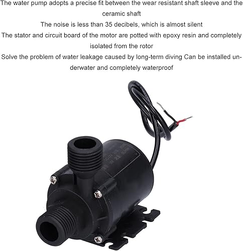 Miniatura 3 de DC 12V Booster Bomba de agua, bomba de agua eléctrica de bajo ruido con tornillo G12, bomba sumergible de circulación en miniatura para fuente